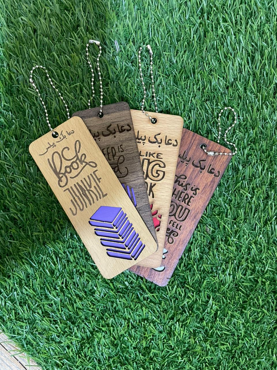 Elegant Wooden Bookmarks β Set of 4